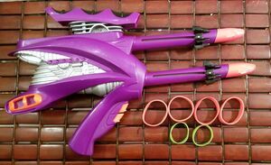 1999 Vintage Koosh Purple Vortex Power Strike Ring Blaster & 6 Rings